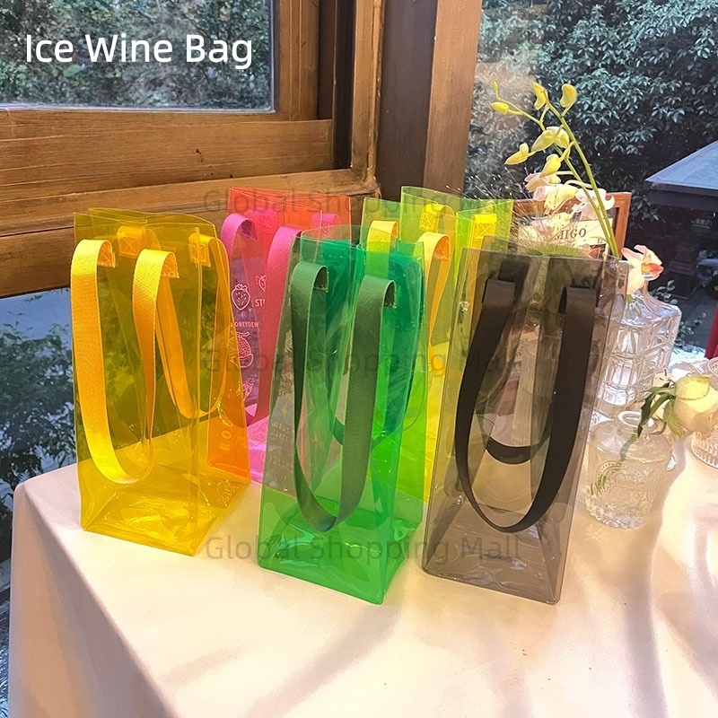 Wine Beer Champagne - Ribbon Handheld 1PC Ice Wine Bag