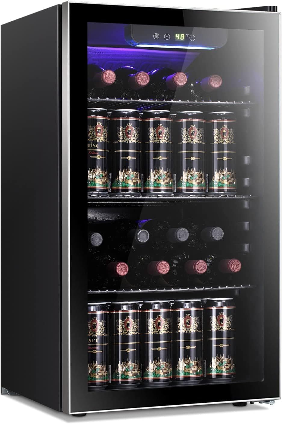 Wine Beer Mini Fridge - 26 Bottle 130 Can Wine Cooler/Cabinet