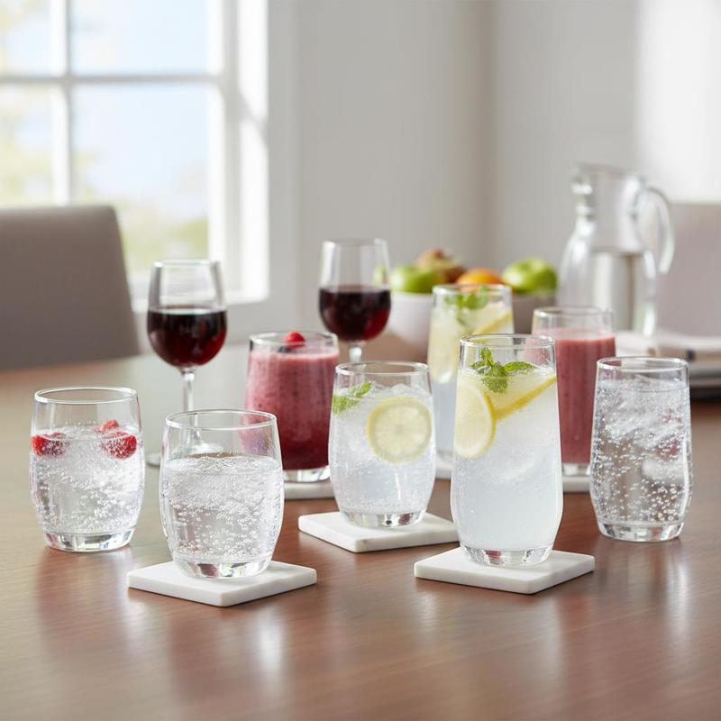 Glassware Collection 16-Piece  - đánh giá và giá Wine Beer Mixed Drinks